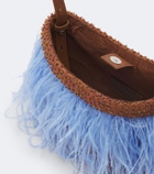 Staud Winslow feather-trimmed shoulder bag