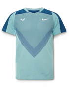 Nike Tennis - NikeCourt Rafa Colour-Block Recycled Dri-FIT ADV Tennis T-Shirt - Blue