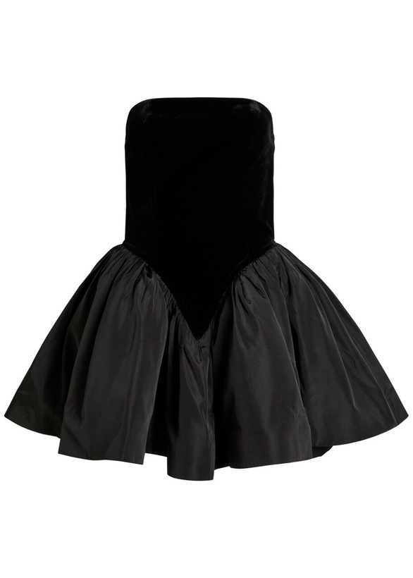 Photo: Ronny Kobo Atlas Strapless Velvet Mini Dress Black