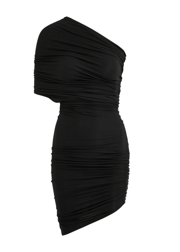 Photo: Entire Studios Pillar Ruched Stretch-jersey Mini Dress Black