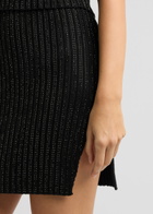 David Koma Crystal-embellished Ribbed-knit Mini Skirt Black