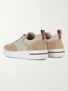 LORO PIANA - Newport Walk Nubuck and Cashmere Sneakers - Neutrals