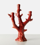 Bordallo Pinheiro Coral earthenware candle holder