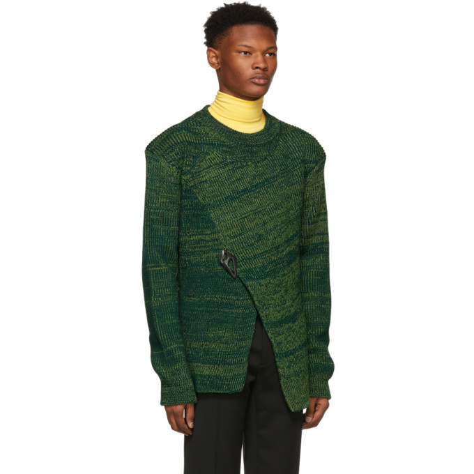 Namacheko Green Three Ply Asymmetric Sweater Namacheko