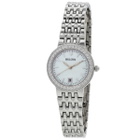 Bulova Quadra Quartz White Mother of Pearl Dial Ladies Watch 96R239