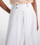 Loro Piana Petra pleated linen maxi skirt