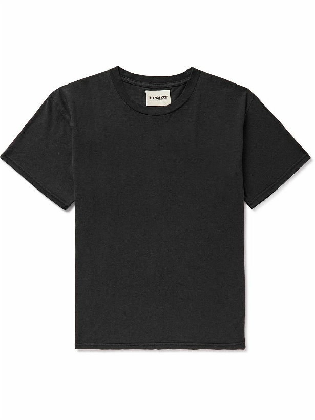 Photo: POLITE WORLDWIDE® - Printed Cotton-Jersey T-Shirt - Black