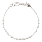 We11done White and Silver Pearl Necklace