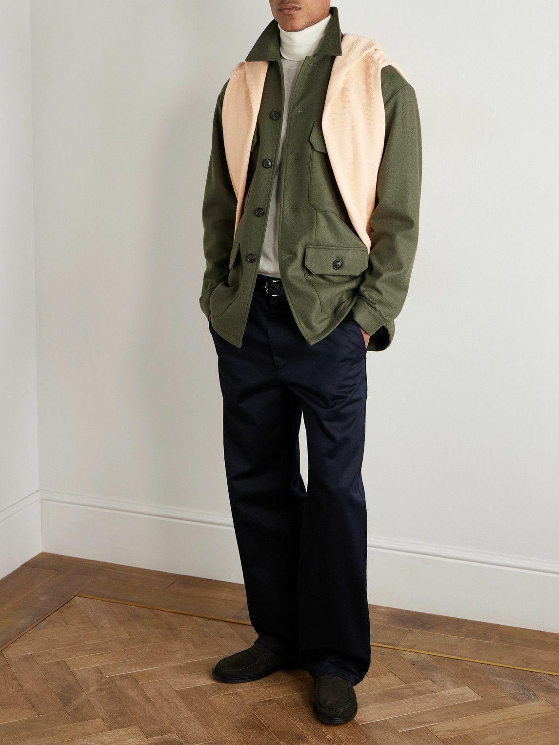 Ghiaia Cashmere - Wool-Flannel Jacket - Green