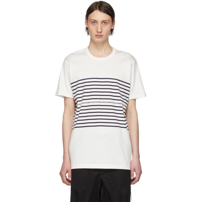 Photo: mastermind WORLD White Striped Logo T-Shirt