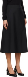 TONYWACK Black Wool Midi Skirt