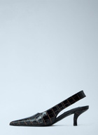 Toteme Classic Croco-Embossed Slingbacks