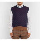 Gucci - Logo-Jacquard Wool and Alpaca-Blend Sweater Vest - Men - Navy