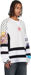 Marine Serre White Regenerated Graphic Jersey T-shirt