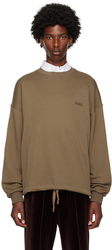 Photo: ZEGNA Brown Crewneck Sweatshirt