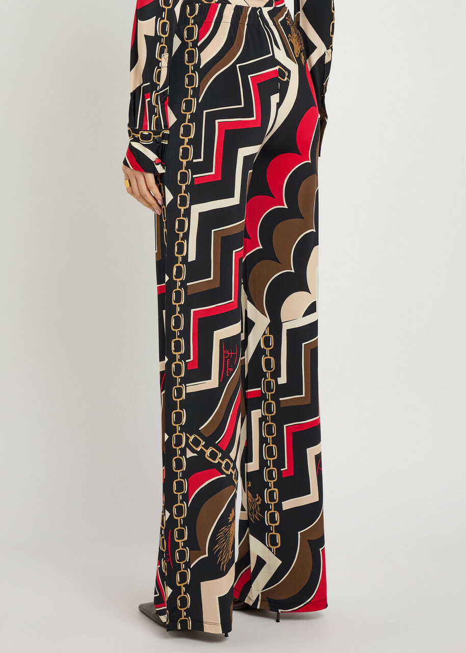 Pucci Istrice Printed Satin Trousers Red