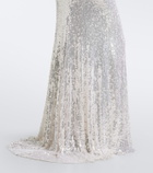 Jenny Packham Mermaid sequined halterneck gown