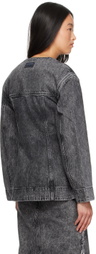 GANNI Gray Fitted Denim Jacket
