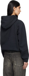 Fear of God Black Sunfaded Classic Half Raglan Fleece Hoodie