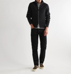 TOM FORD - Suede-Trimmed Ribbed Cashmere Cardigan - Black