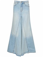 VICTORIA BECKHAM - Extreme Godet Cotton Denim Long Skirt