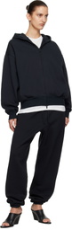 Fear of God ESSENTIALS Black Classic Zip-Up Hoodie