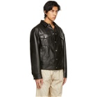 System Black Faux-Leather Jacket