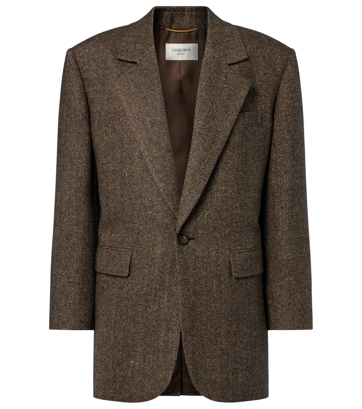 ジャケット・アウター Yves Saint Laurent wool pea coat brown Saint Laurent Double-breasted Wool pea Coat Black Saint Laurent