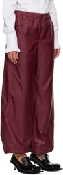 FIDAN NOVRUZOVA Burgundy Macar Nylon Trousers