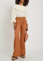 Chloe Flared-leg Wool Trousers Tan