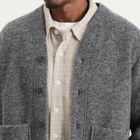 Universal Works Men's Wool Fleece Advance Cardigan in Grey Marl