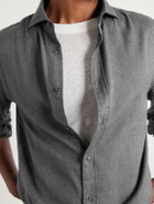 Brunello Cucinelli - Herringbone Cotton and Lyocell-Blend Shirt - Gray