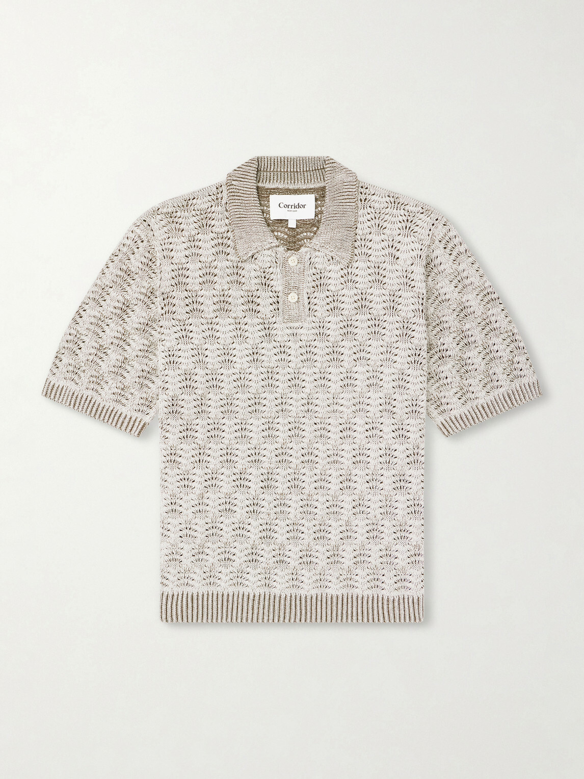 Corridor - Open-Knit Pima Cotton Polo Shirt - Gray