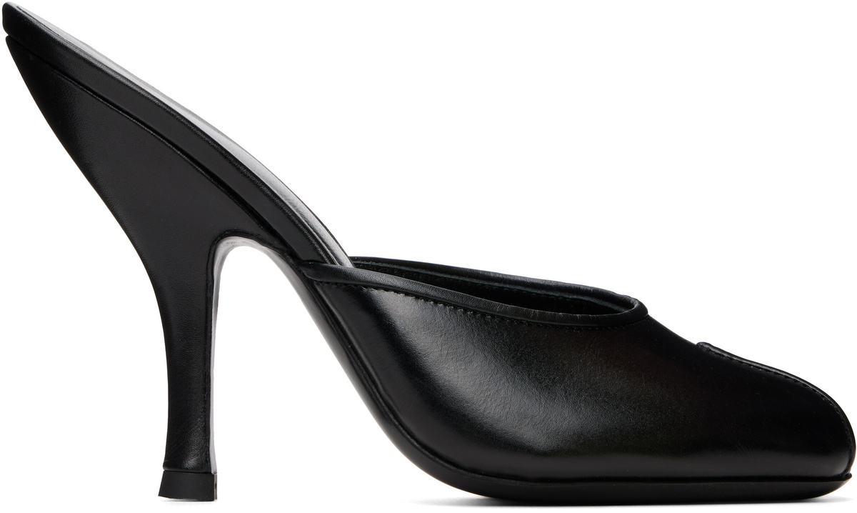 JUDE Black Date Mule Heeled Sandals