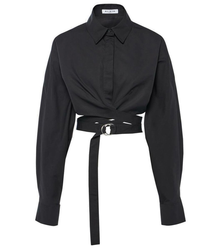 Photo: Alaïa Cropped cotton poplin shirt