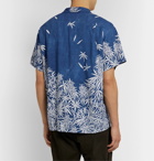 Story Mfg. - Shore Camp-Collar Printed Indigo-Dyed Tencel Shirt - Blue