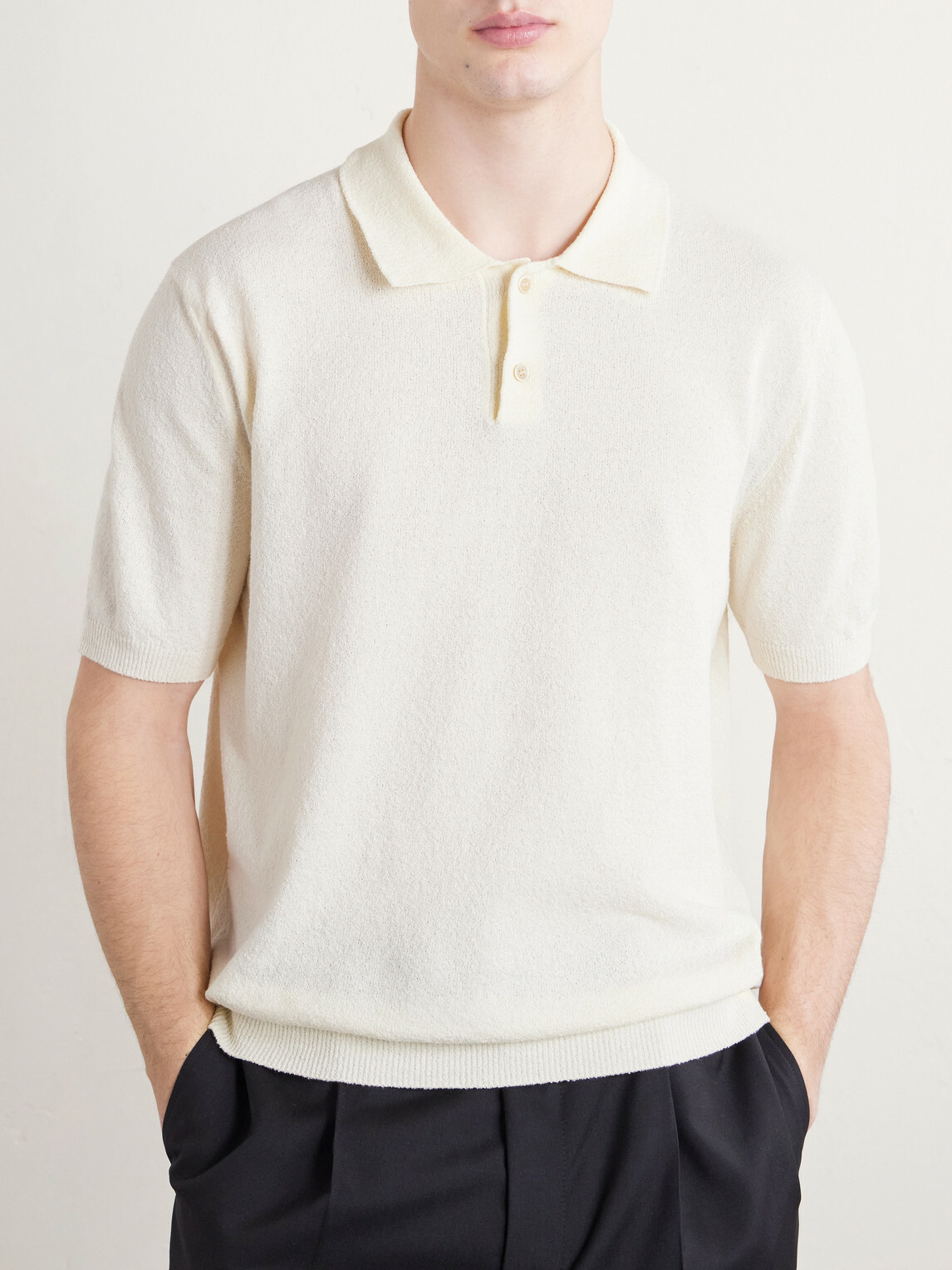 Slowear - Slim-Fit Cotton-Blend Terry Polo Shirt - Neutrals
