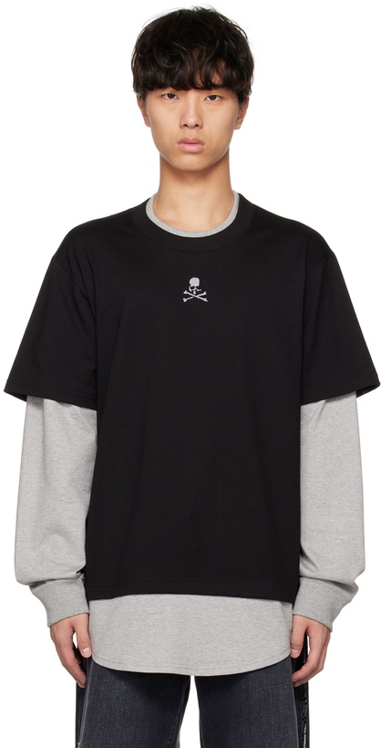 Photo: mastermind WORLD Black & Gray Layered Long Sleeve T-Shirt