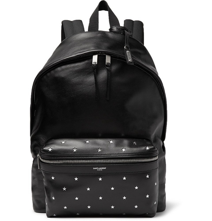Photo: SAINT LAURENT - City Embellished Leather Backpack - Black