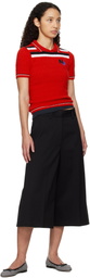 MSGM Black Cotton Bermuda Shorts
