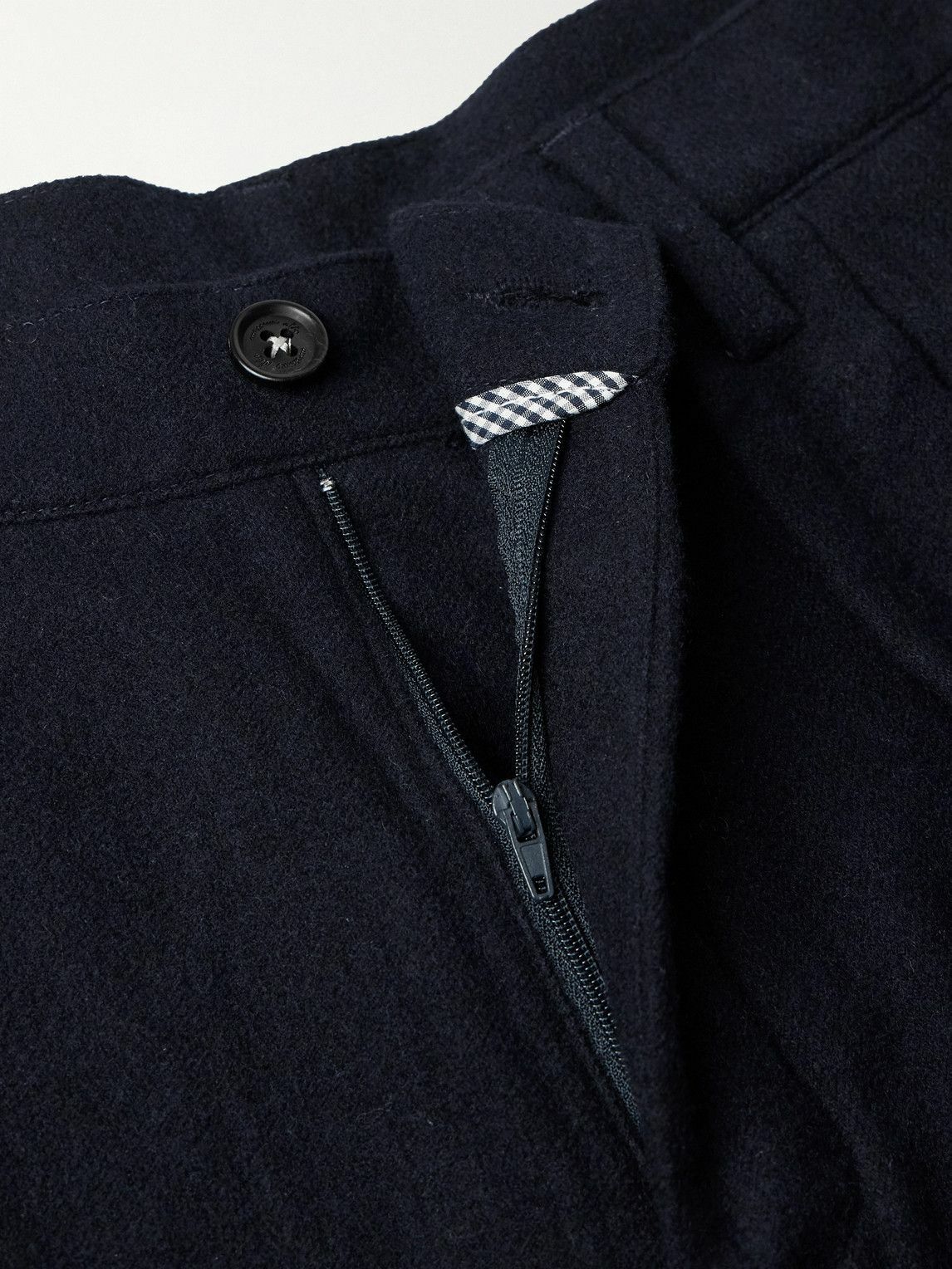 Massimo Alba - Tapered Pleated Virgin Wool and Cotton-Blend Trousers - Blue