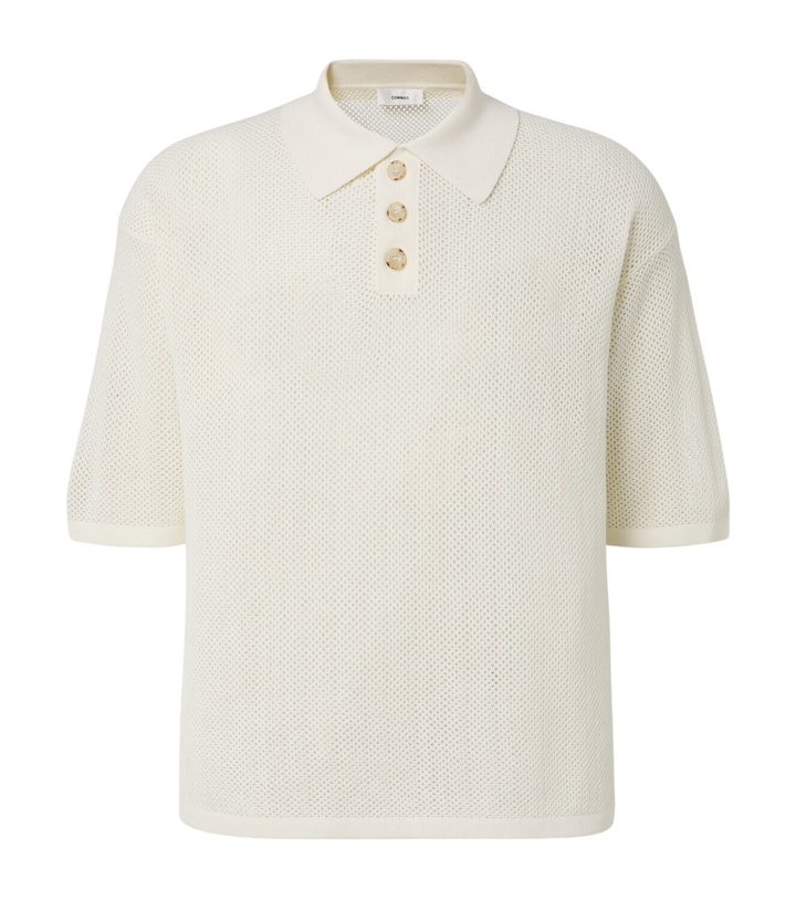 Photo: Commas Open-knit cotton-blend polo sweater