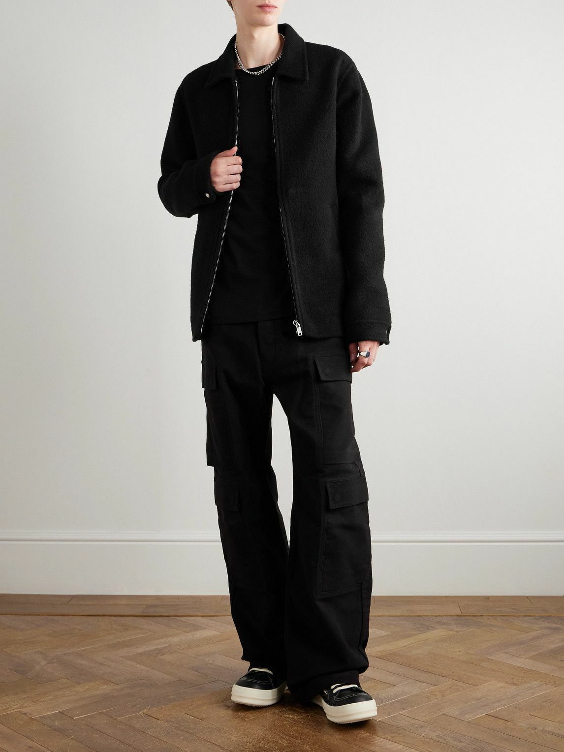 Rick Owens - Straight-Leg Cotton-Twill Cargo Trousers - Black