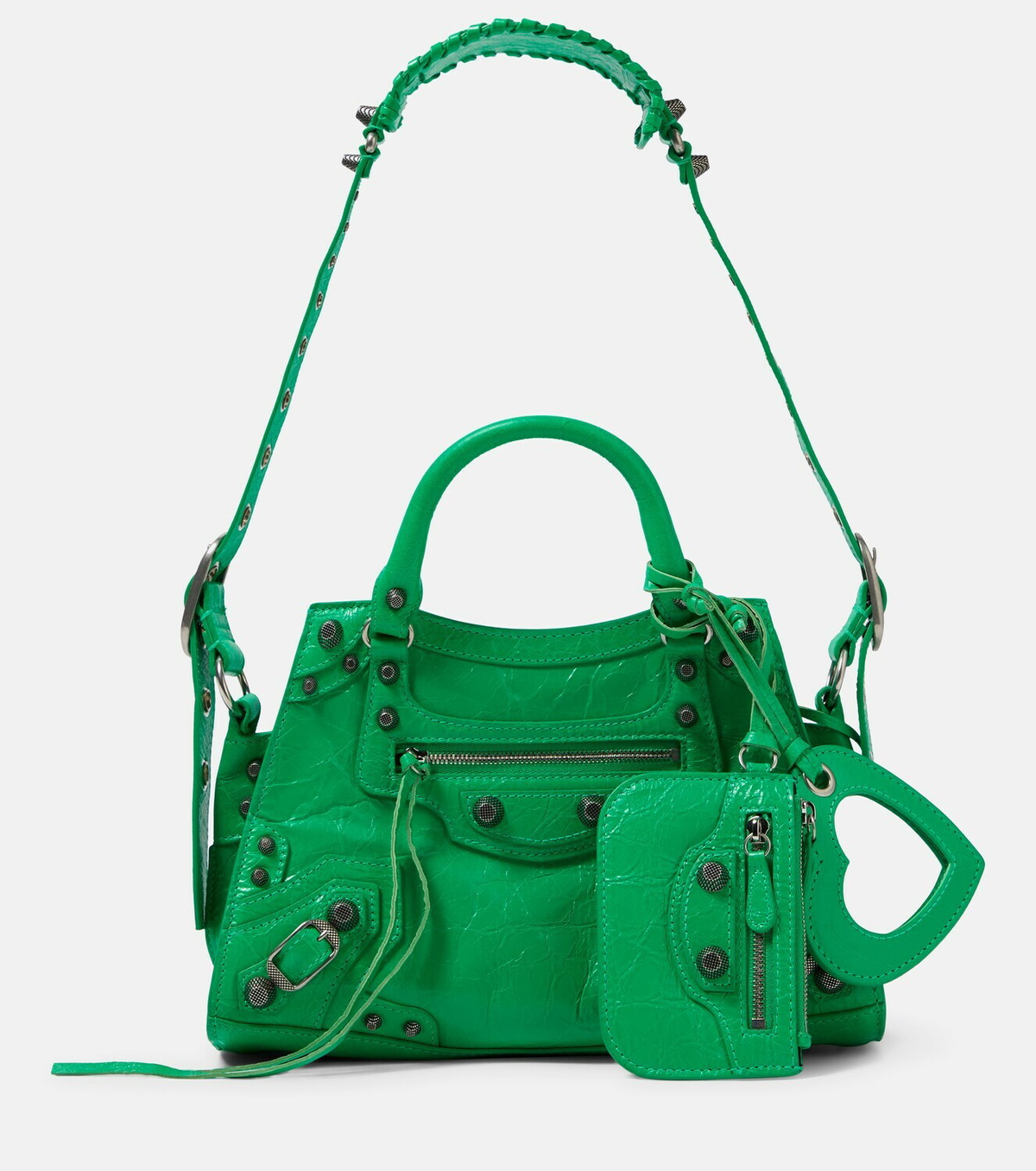 【BALENCIAGA】NEO CAGOLE XS TOTE BAG BALENCIAGA Neo Cagole XS studded crinkled-leather tote | NET