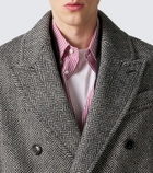 Ami Paris Herringbone double-breasted wool coat