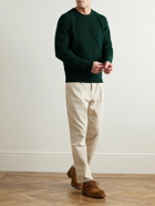 John Smedley - Upson Ribbed Merino Wool and Recycled Cashmere-Blend Sweater - Green