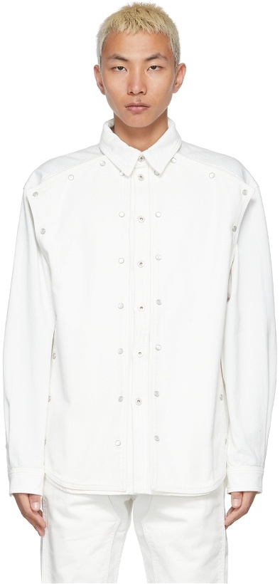 Photo: Y/Project White Classic Snap Panel Denim Shirt