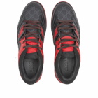 Gucci Men's Basket Low Sneakers in Black/Red