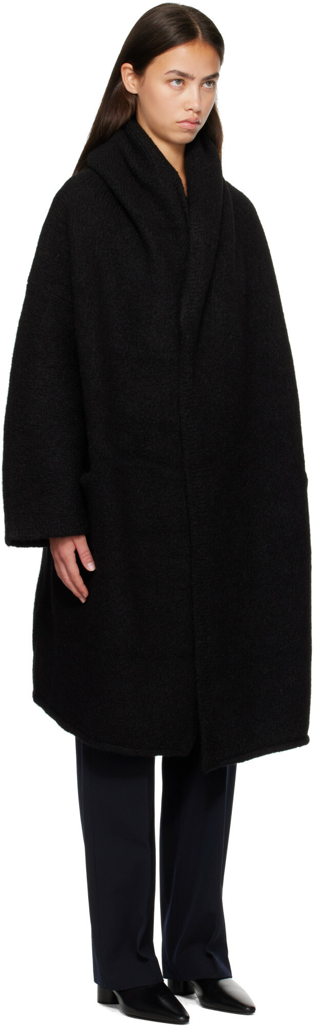 Lauren Manoogian Black Capote Coat