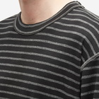 Junya Watanabe MAN Men's Long Sleeve Striped Wool T-Shirt in Black/Charcoal